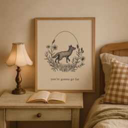 Fox Nursery Wall Art - Woodland Animal Print With Inspirational Quote Botanical Baby Room Decor - thumbnail 3