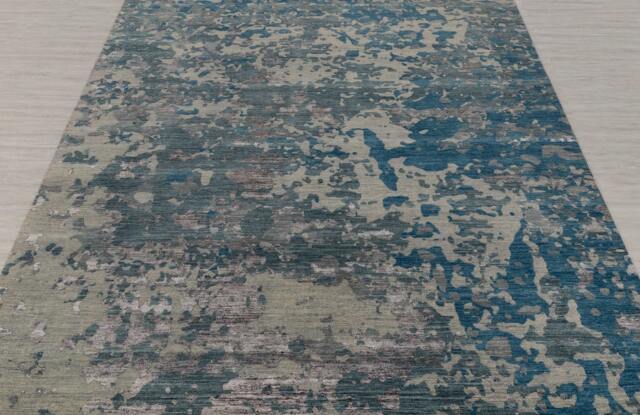 Modern Style Hand Knotted Rug in Wool/Abstract Painting Design/8x10 Ft. #25 , - 242x300 cms - image 1