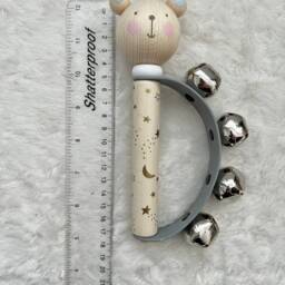 Wooden Baby Toys - Handbells Gifts For Toddlers Unisex Elephant Bear Rabbit Rattles Toy Musical Instruments - thumbnail 2