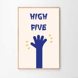 High Five Art Canvas Poster, Trendy Wall Art, Apartment Aesthetic Decor, Retro Home Printed Gift - thumbnail 2