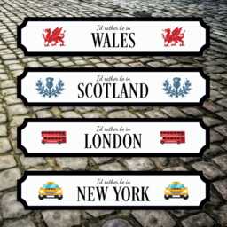 New York, London, UK City Sign Black & White Perspex Wall Art - thumbnail 2