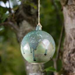 Ceramic Stoneware Globe Hanging Bird Feeder - Frost Resistant - thumbnail 2