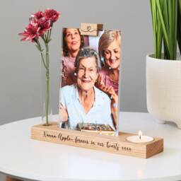 Personalised Memorial Candle Holder With Vase & Photo Frame - thumbnail 2