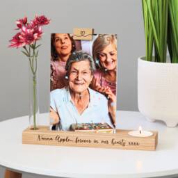 Personalised Memorial Candle Holder With Vase & Photo Frame - thumbnail 1