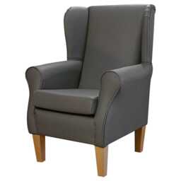 Faux Leather Wingback Armchair Luxury Fireside Accent Chair - thumbnail 3