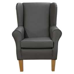 Faux Leather Wingback Armchair Luxury Fireside Accent Chair - thumbnail 2