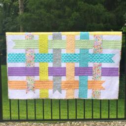 Handmade Ribbon Quilt Custom Cotton Throw Lap Size in Your Choice Of Colors - thumbnail 4