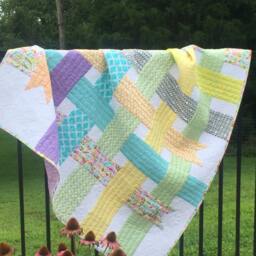 Handmade Ribbon Quilt Custom Cotton Throw Lap Size in Your Choice Of Colors - thumbnail 2