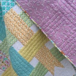 Handmade Ribbon Quilt Custom Cotton Throw Lap Size in Your Choice Of Colors - thumbnail 3