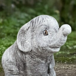 Outdoor Elephant Statue Concrete Baby Sculpture Stone Wildlife Figurine Garden Ornament Cement Jungle Art Tropic Decoration Gift - thumbnail 4