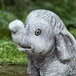 Outdoor Elephant Statue Concrete Baby Sculpture Stone Wildlife Figurine Garden Ornament Cement Jungle Art Tropic Decoration Gift - thumbnail 2