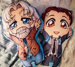 Connor & Hank 45cm Cuddle Pillow Detroit Become Human Rk800 - thumbnail 1