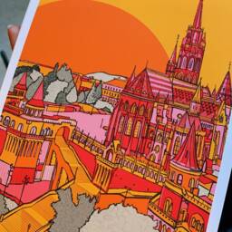 Budapest Art Print Matthias Church, Bright Travel Poster - thumbnail 3