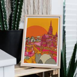 Budapest Art Print Matthias Church, Bright Travel Poster - thumbnail 2