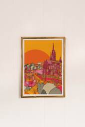 Budapest Art Print Matthias Church, Bright Travel Poster - thumbnail 1