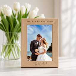 Personalised Mr & Mrs Wedding Frame, Custom Photo Newlywed Gift, Bride Groom Keepsake, Gift - thumbnail 1