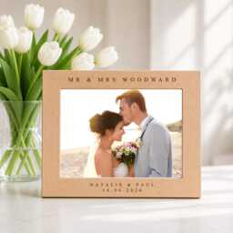 Personalised Mr & Mrs Wedding Frame, Custom Photo Newlywed Gift, Bride Groom Keepsake, Gift - thumbnail 2