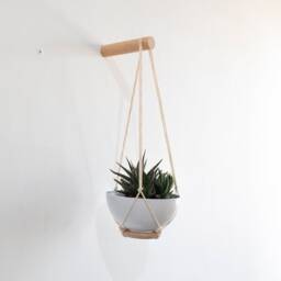 Two Mini Succulent Planters , Small Wall Planter, Plant Hanger, Hanging, Cactus Hanger - thumbnail 3