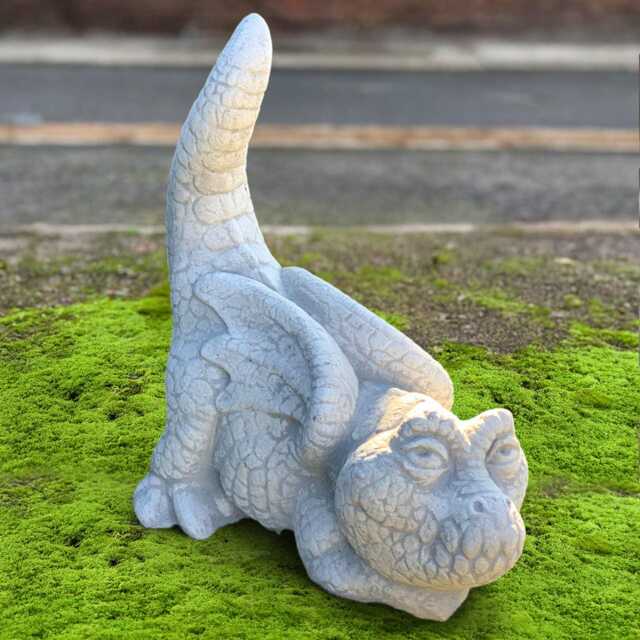 Handmade Baby Dragon Sculpture Concrete Playful Statue Stone Fantasy Ornament Outdoor Wild Animal Decor Lovers Gift - image 1