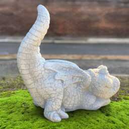 Handmade Baby Dragon Sculpture Concrete Playful Statue Stone Fantasy Ornament Outdoor Wild Animal Decor Lovers Gift - thumbnail 3