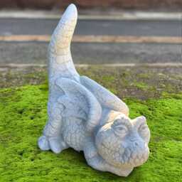 Handmade Baby Dragon Sculpture Concrete Playful Statue Stone Fantasy Ornament Outdoor Wild Animal Decor Lovers Gift