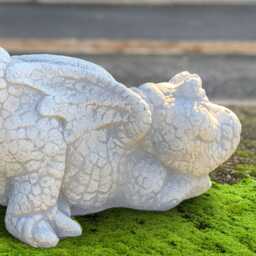 Handmade Baby Dragon Sculpture Concrete Playful Statue Stone Fantasy Ornament Outdoor Wild Animal Decor Lovers Gift - thumbnail 2