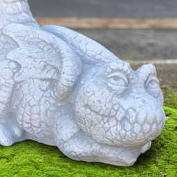 Handmade Baby Dragon Sculpture Concrete Playful Statue Stone Fantasy Ornament Outdoor Wild Animal Decor Lovers Gift - thumbnail 4