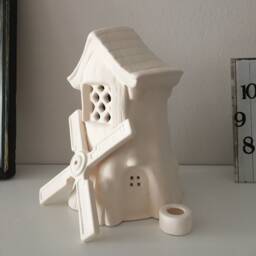 Ceramic Bisque Windmill - Ready To Paint Decor Diy Craft Kit Perfect For Art Projects & Gifts - thumbnail 3