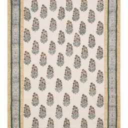 6x8 4x20 10x10 Feet Handmade Yellow Beige Rug Block Printed Area Kilim Square Flatweave Floor Carpet Large Living Room - thumbnail 2