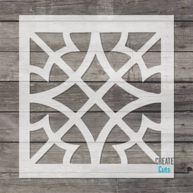 Azrou Tile Stencil/Wall, Floor Repeat Pattern Interior Decor Reusable Bathroom Kitchen Stencil - image 1
