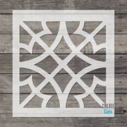 Azrou Tile Stencil/Wall, Floor Repeat Pattern Interior Decor Reusable Bathroom Kitchen Stencil - thumbnail 1