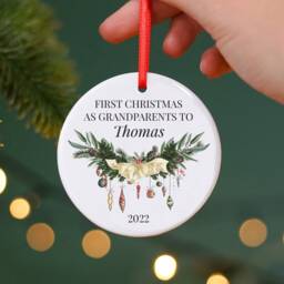 Personalised Garland Christmas Ornament For Godparents Or Relatives - thumbnail 2