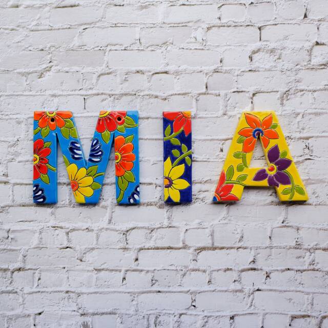 Colorful Ceramic Tiles Letter, Custom Name Sign, Personalized Gift Alphabet Art, Letter Wall 3D Letters Decor - image 1