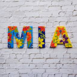 Colorful Ceramic Tiles Letter, Custom Name Sign, Personalized Gift Alphabet Art, Letter Wall 3D Letters Decor - thumbnail 1