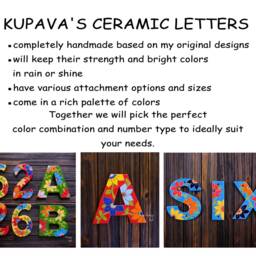 Colorful Ceramic Tiles Letter, Custom Name Sign, Personalized Gift Alphabet Art, Letter Wall 3D Letters Decor - thumbnail 2
