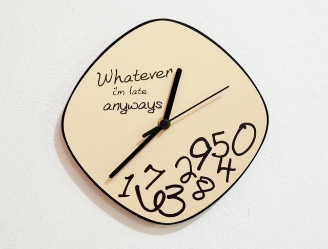 Whatever, I'm Late Anyways Beige - Wall Clock - image 1