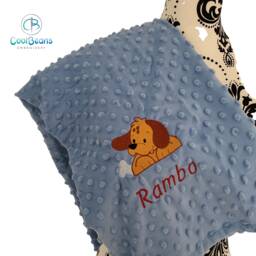 Puppy - Bubble Baby Blanket Embroidered Personalised 95cm X 75cm