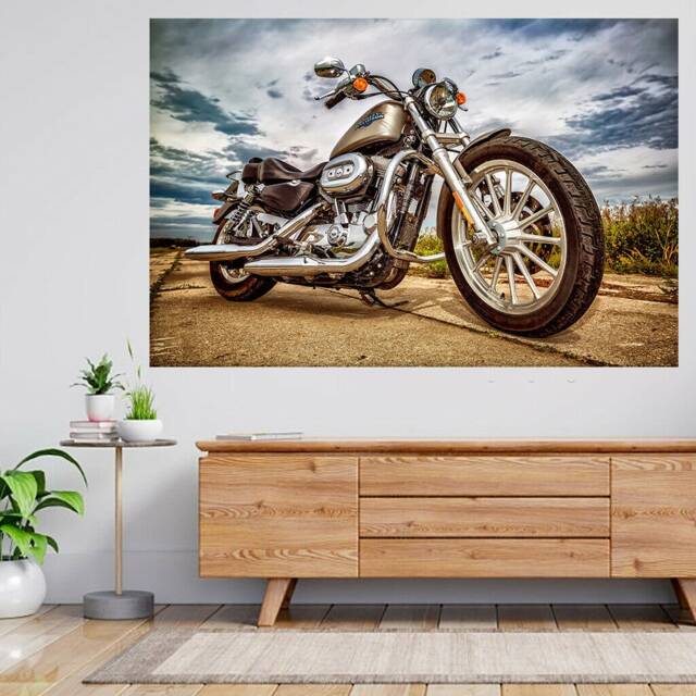 Harley-Davidson Sportster Bike 3D View Wall Sticker Poster Decal A88 - image 1
