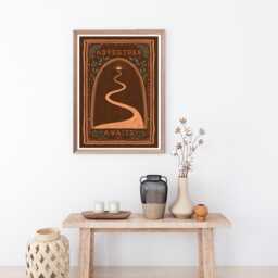 Adventure Awaits Art Print - Boho Travel Poster, Earthy Wall Decor - thumbnail 3
