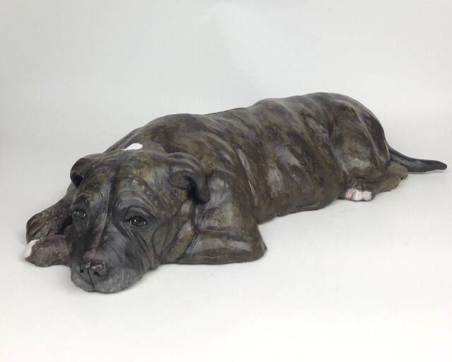 staffordshire Bull Terrier, Pet Memorial, Portrait, Dog Art, Gifts For Lovers, Clay Sculpture, Memorial - image 1