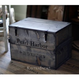 "Wooden Crate, Cargo Chest, Table, Storage Box ""Pearl Harbor" - thumbnail 1