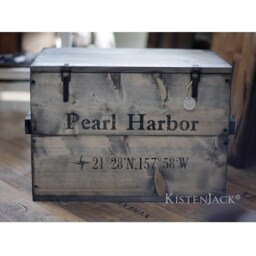 "Wooden Crate, Cargo Chest, Table, Storage Box ""Pearl Harbor" - thumbnail 2