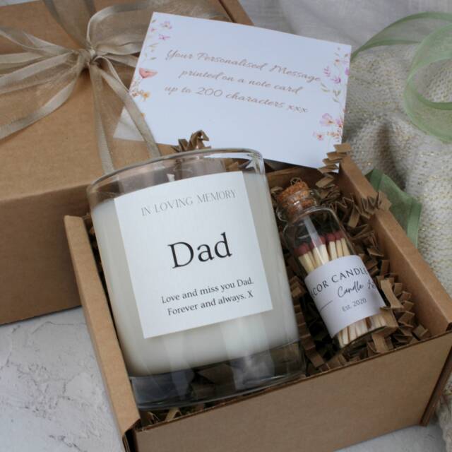 In Memory Of Dad Candle Sympathy Gift, Memorial Keepsake - image 1
