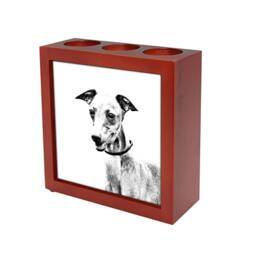 Azawakh - Wooden Stand For Candles/Pens With The Image Of A Dog New Collection