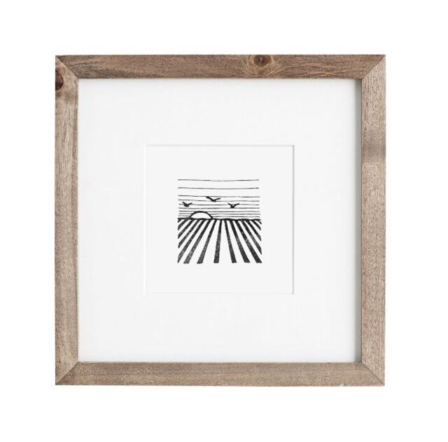 Mississippi No. 1, Farming Print, Black & White Art, Minimal Horizon, Tiny Prints, 4x4 Minimalist Illustration - image 1