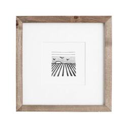 Mississippi No. 1, Farming Print, Black & White Art, Minimal Horizon, Tiny Prints, 4x4 Minimalist Illustration - thumbnail 1