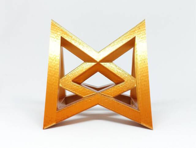 Hourglass Pyramids 3D Wireframe - Printed Geometric Model Multiple Sizes & Colors Available Desktop Polyhedra Sculpture - image 1