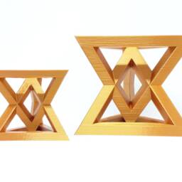 Hourglass Pyramids 3D Wireframe - Printed Geometric Model Multiple Sizes & Colors Available Desktop Polyhedra Sculpture - thumbnail 3