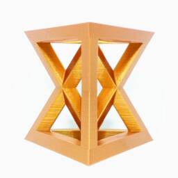 Hourglass Pyramids 3D Wireframe - Printed Geometric Model Multiple Sizes & Colors Available Desktop Polyhedra Sculpture - thumbnail 2