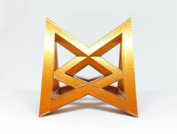 Hourglass Pyramids 3D Wireframe - Printed Geometric Model Multiple Sizes & Colors Available Desktop Polyhedra Sculpture - thumbnail 1